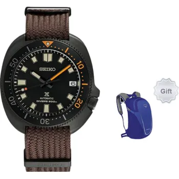 SEIKO Prospe Collection Mechanical Movement Silicone Strap Watch Men's Watches Black Dial