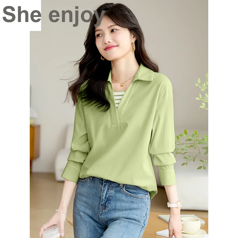 She Enjoys Shirt Women's Green/Beige-1