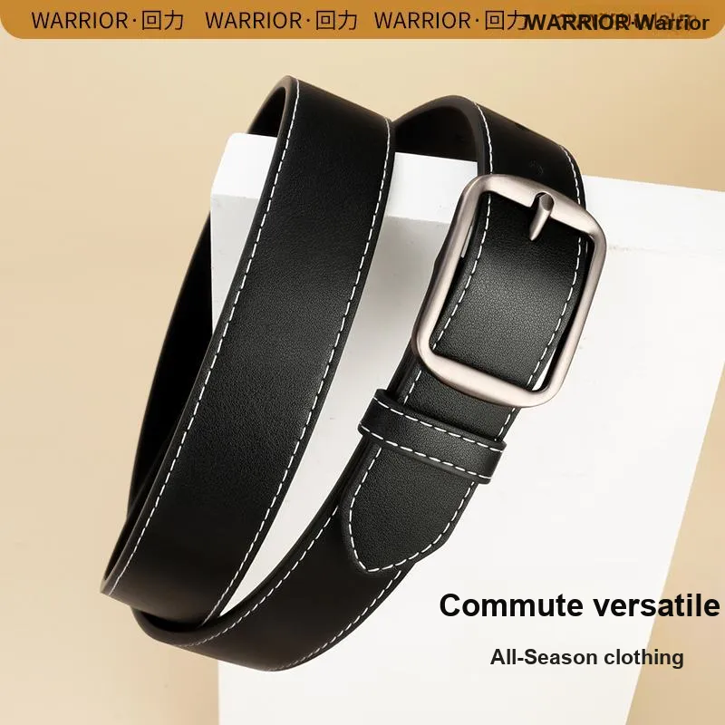 Warrior Bovine Split Transfer Leather Leather Belts Unisex 3.3cm-3