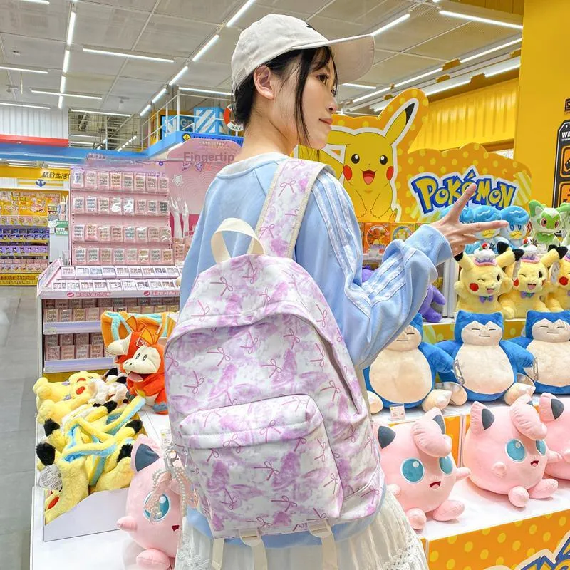 BUBM Nylon Backpack Regular Women's Pink/Red/Purple/Blue/Black-12
