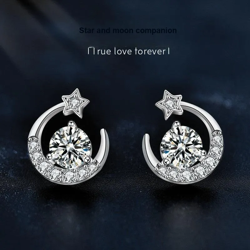 WUMZK 925 Sterling Silver Stud Earrings Women's-1