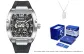 Blue Whale Box-Silver Case Black Dial Vinyl Strap