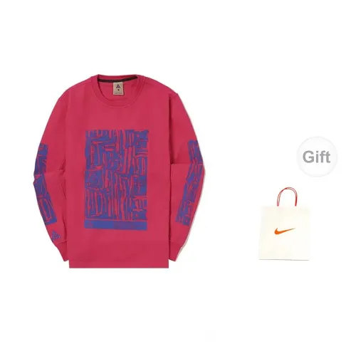 Nike Waffle 1 Sweatshirts Men Rose Red+Gift Bag