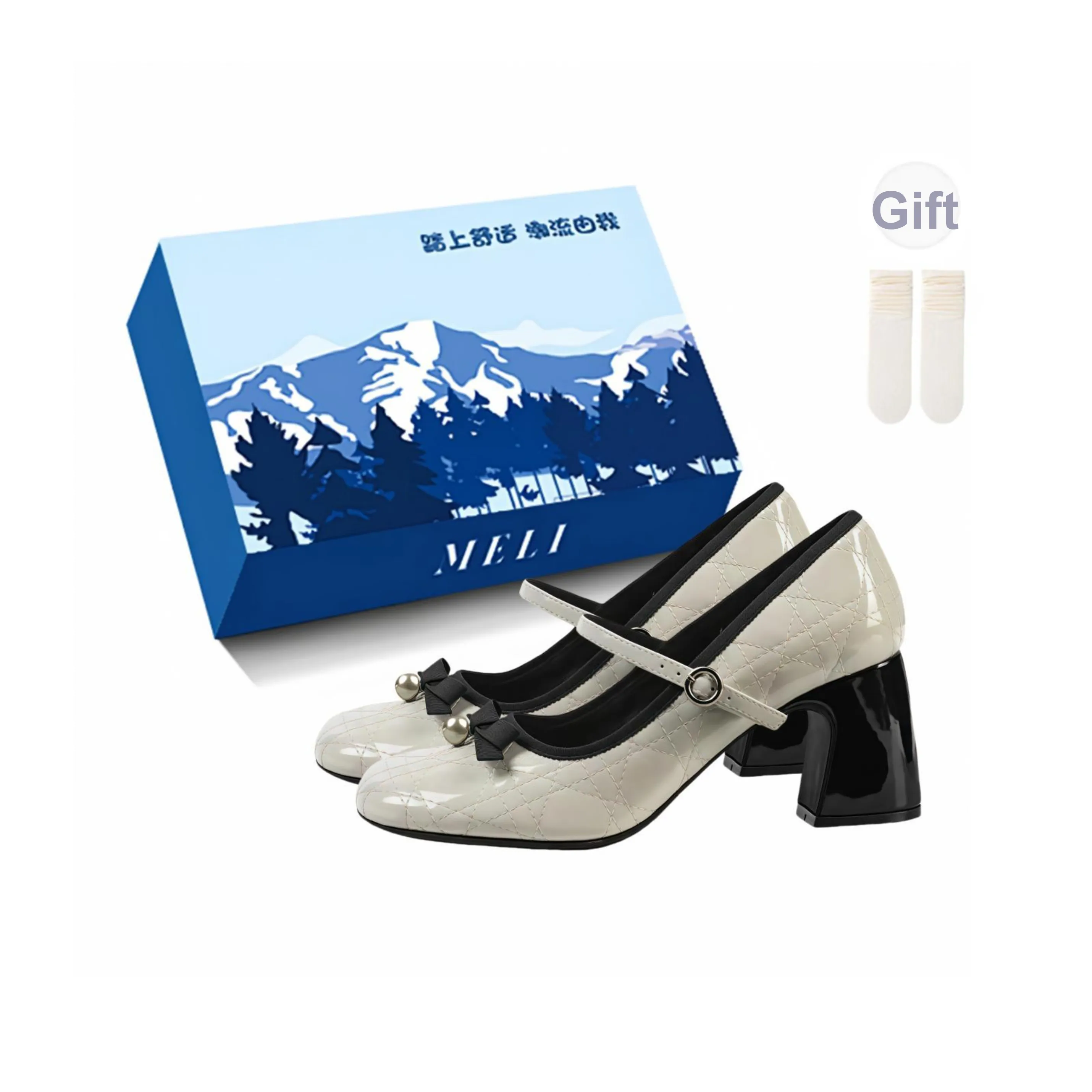 Fawn Miri Грубый каблук Туфли Мэри Джейн Женские