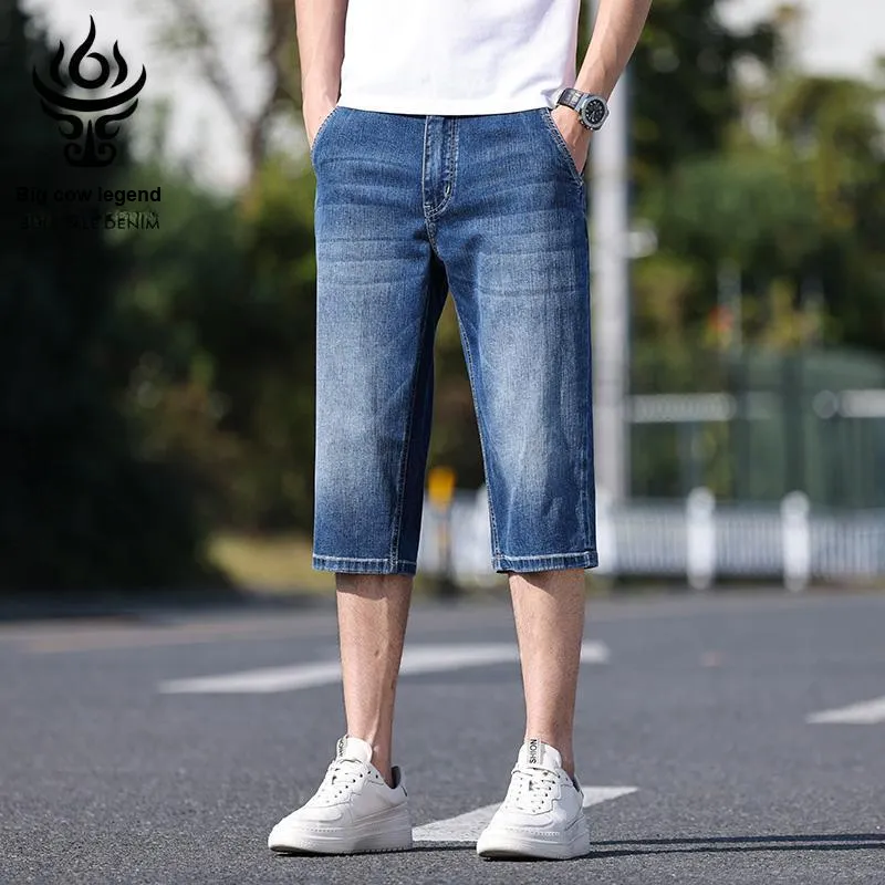 DANIUCHUANSHUO Denim Shorts Men's Blue-3