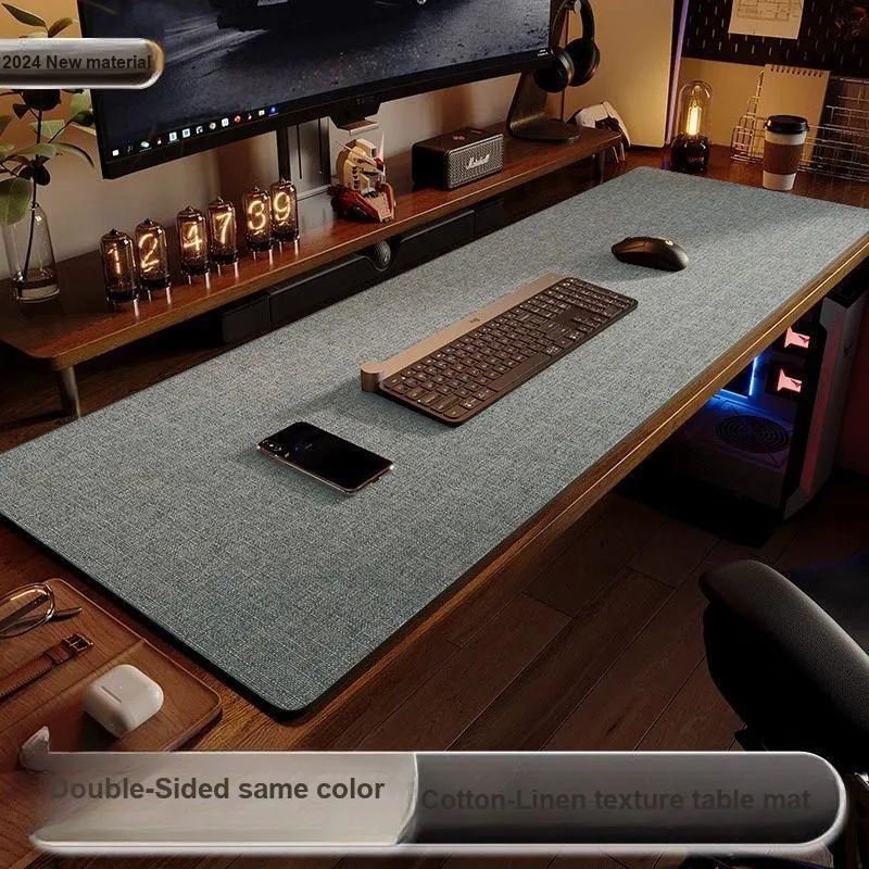 Spinning Autumn Pie Desk Computer Cotton Linen Blend Texture Leather Tablecloth With Mouse Pad For Office Use-9
