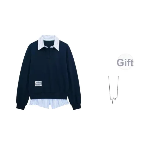 SONDR Темно-синий Синий С ожерельем Женские Свитшоты