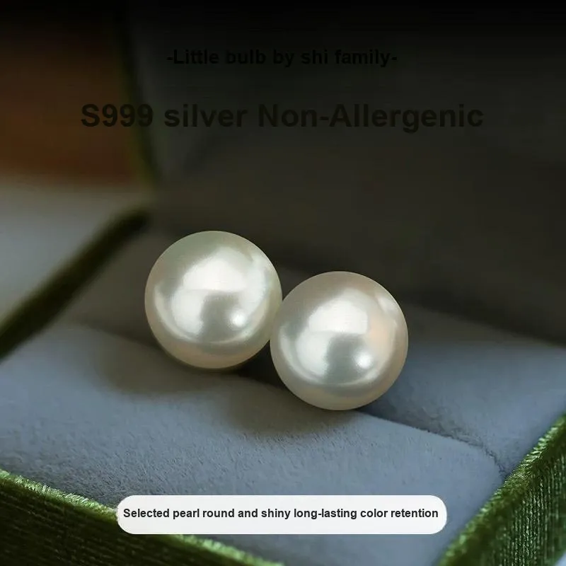 ZWU 999 Fine Silver Needle Earrings Women's-10