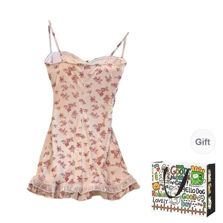 OURUOKE Slip Dress Women's Apricot-1