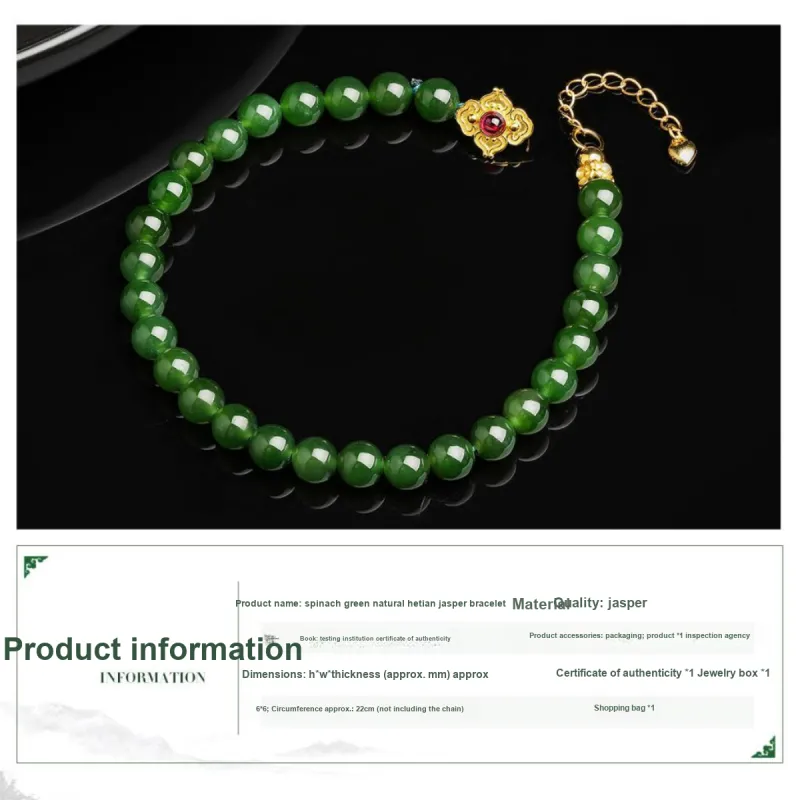 Oriental Jade Bracelets Jasper Women's-2