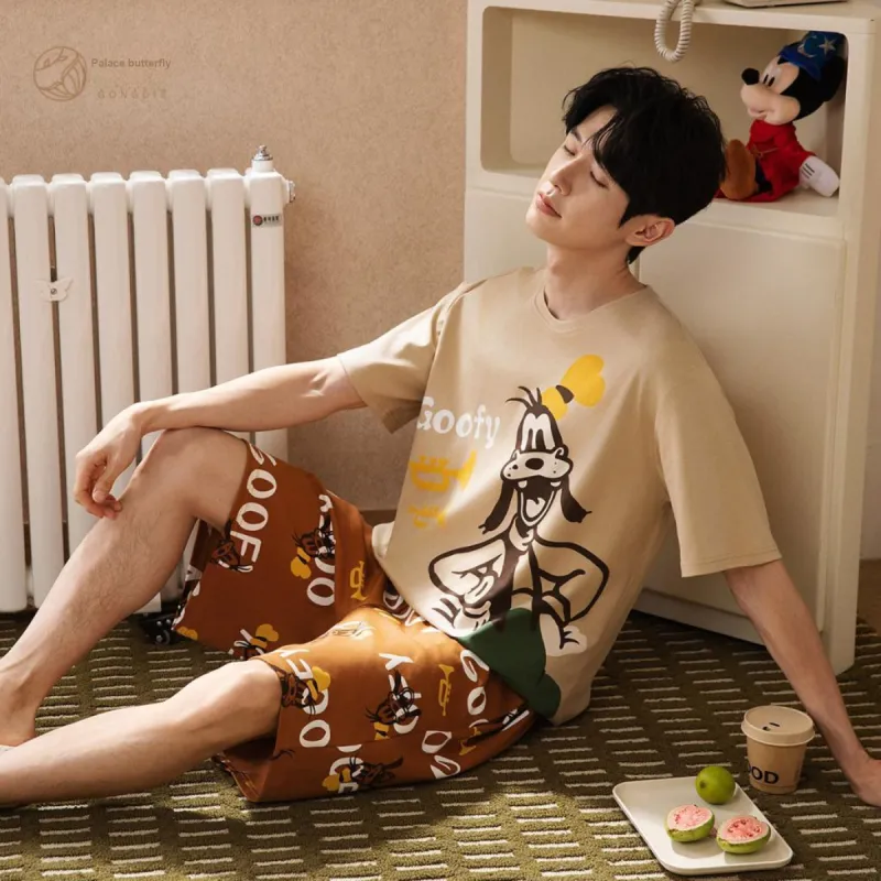 Gongdie x Disney Pajama Set Men's Khaki-4