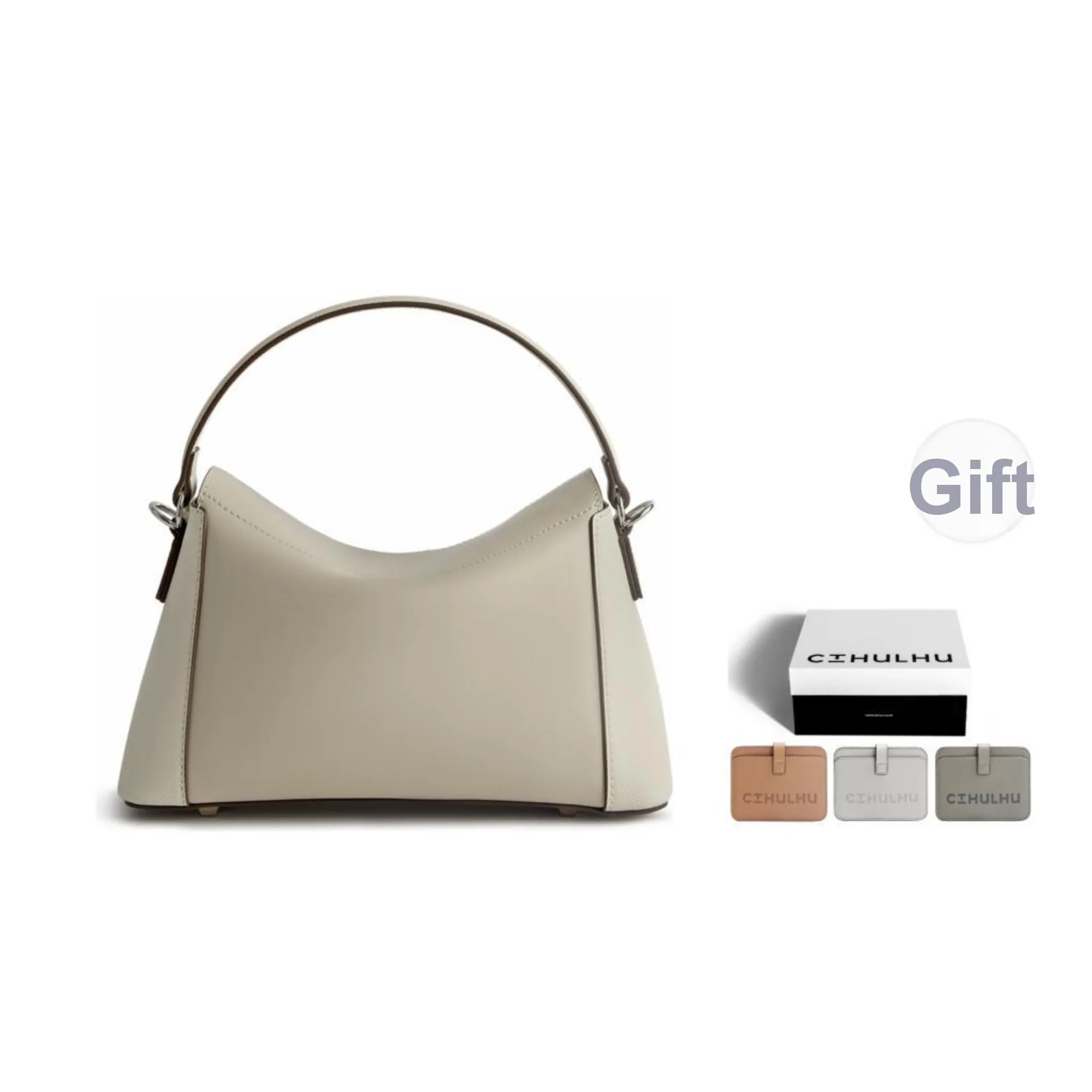 Cthulhu Cow Split Leather Mini Lunch Box Bag One Shoulder Crossbody Handheld Bag Medium Size Women's Black/Gray/White