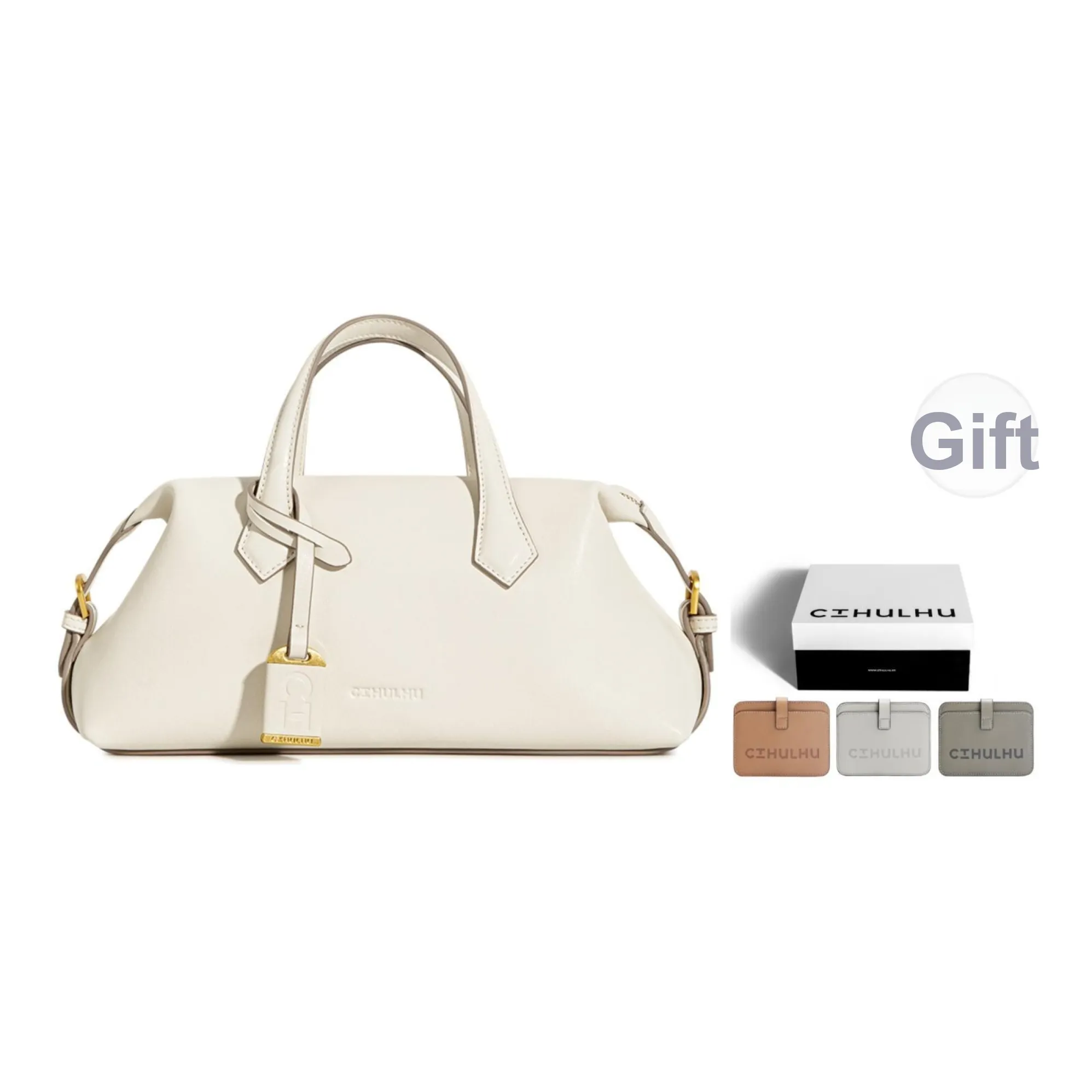 Cthulhu Коровья кожа Ярлык Прогулка Бостон UNIQUE Дизайн Сумка через плечо Сумка Средний Женские Коричневый бежевый Серый Белый