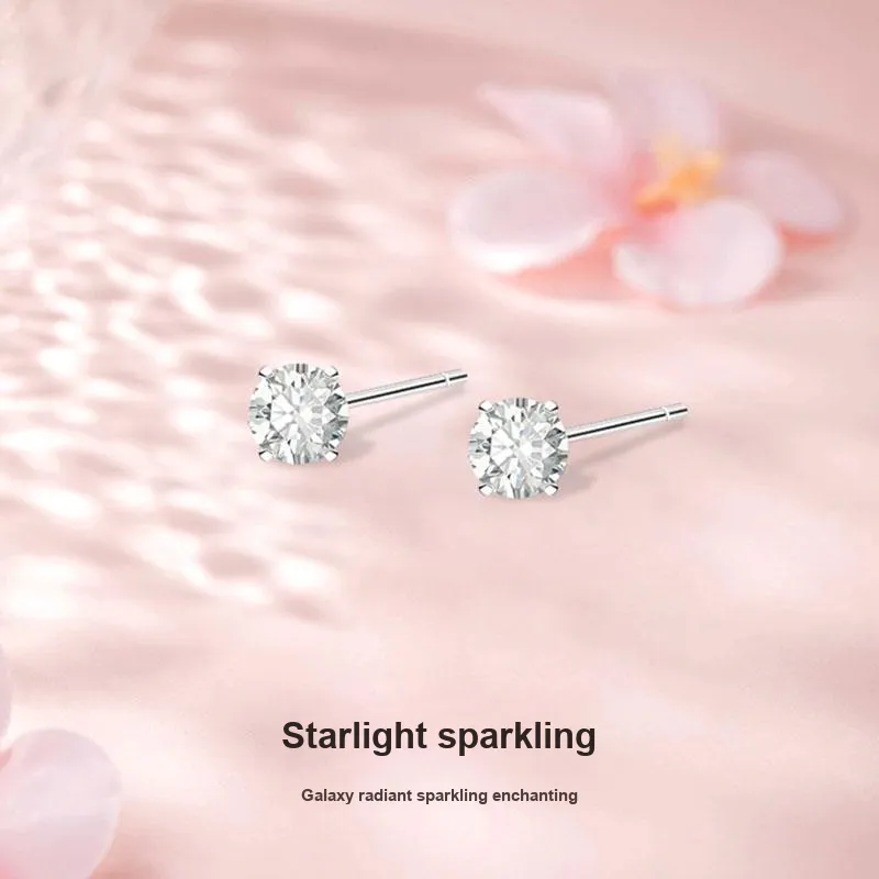 TRUE ME Sterling Silver Stud Earrings Unisex-1