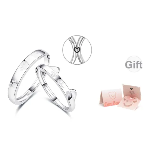 Кольца Heart Little Bear S999 из чистого серебра 999 пробы Серебро 925 пробы Унисекс