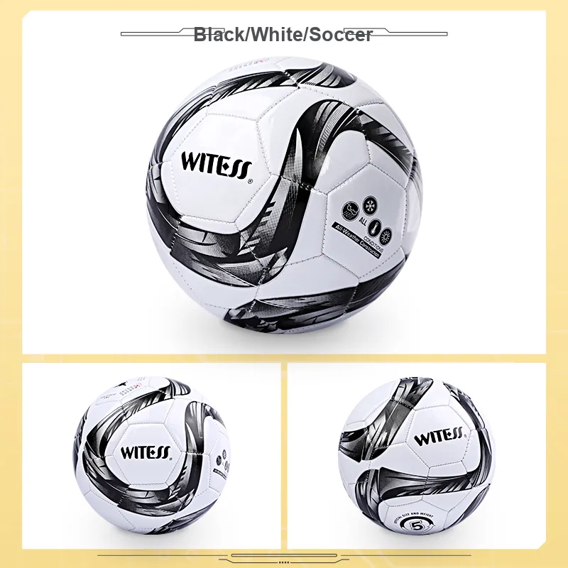 WITESS No. 3/4/5 Training Soccer PVC Machine Stitched Soccer Ball Unisex-4