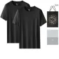 Crew Neck Short-Sleeved (Black+Black) 100% cotton Soft and Comfortable/Moisture-Wicking and Breathable