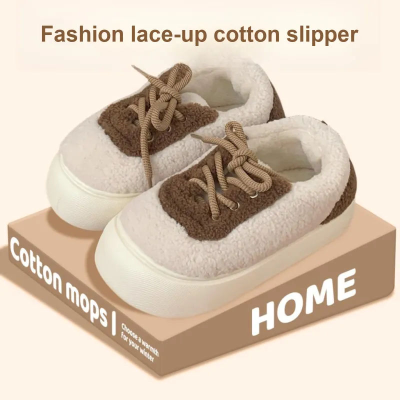 SHIGUDE Cotton Slippers Women's Brown-5