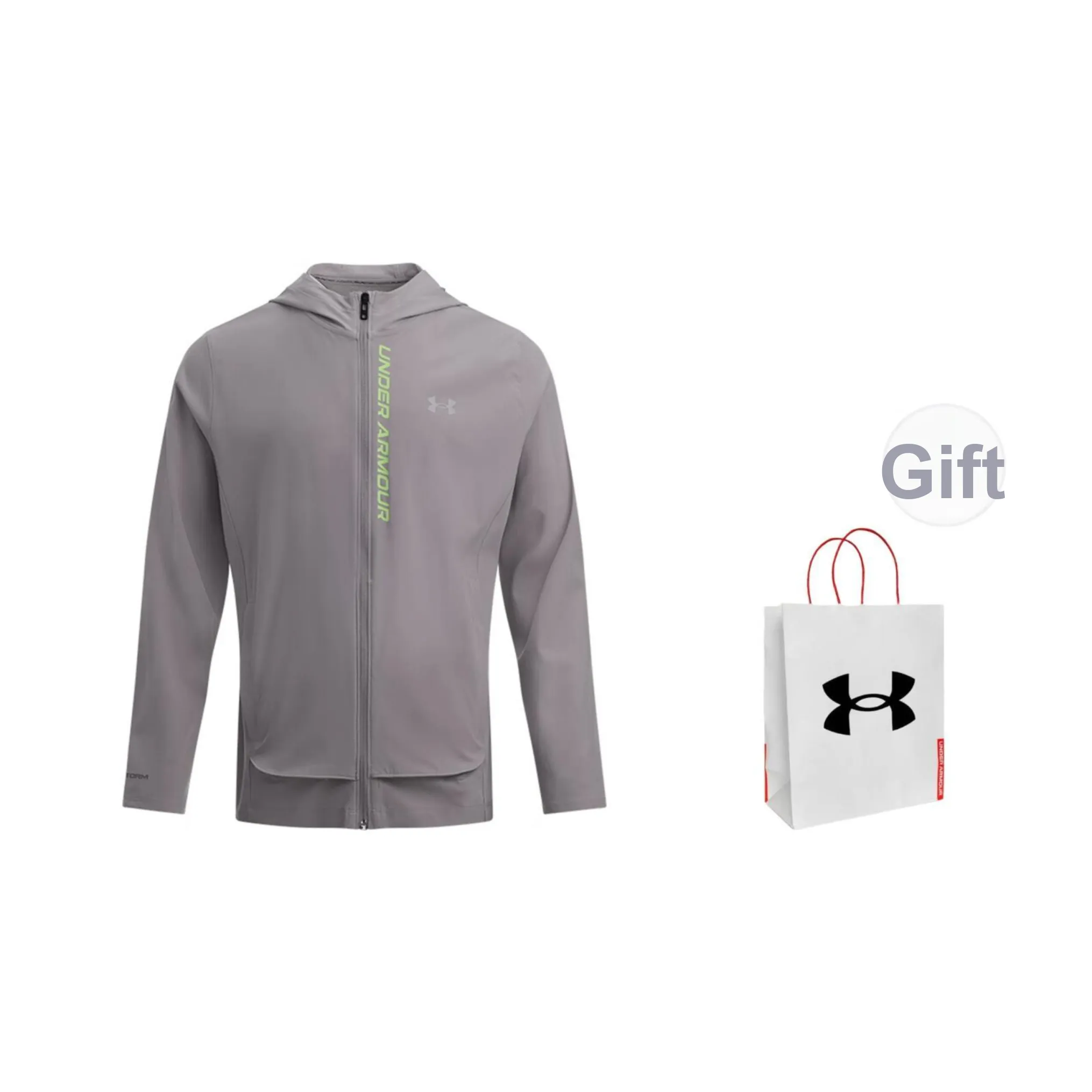 Under Armour Windbreaker Jackets Unisex Light Gray, Shopping Bag Included