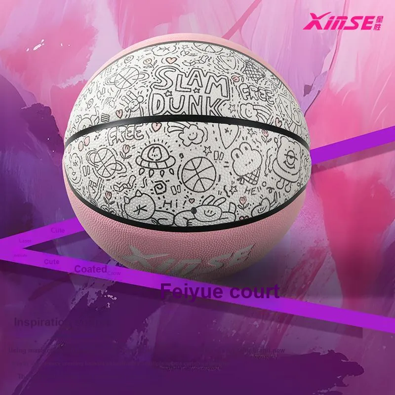 XINSE PU Basketball Pink Size 67 Size Street Training Women's-9