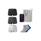 Underpants: Black Deep Floral Gray/Light Floral Gray+Socks: Gray/Gray/Blue