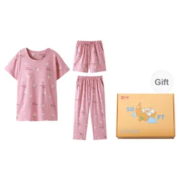 FENTENG Pajama Set Women's Gift Box Set Pastel Pink