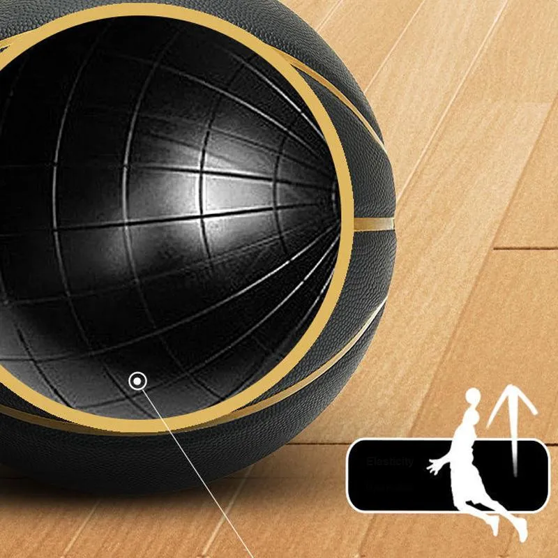 SPALDING TF Collection 77 257Y PU Basketball Black Gold Size 7 Training Unisex-5