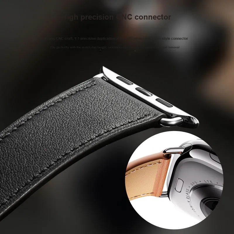 IStrap Apple Compatibility Watch Band 41/42/45/46/49mm Genuine Leather Material-2