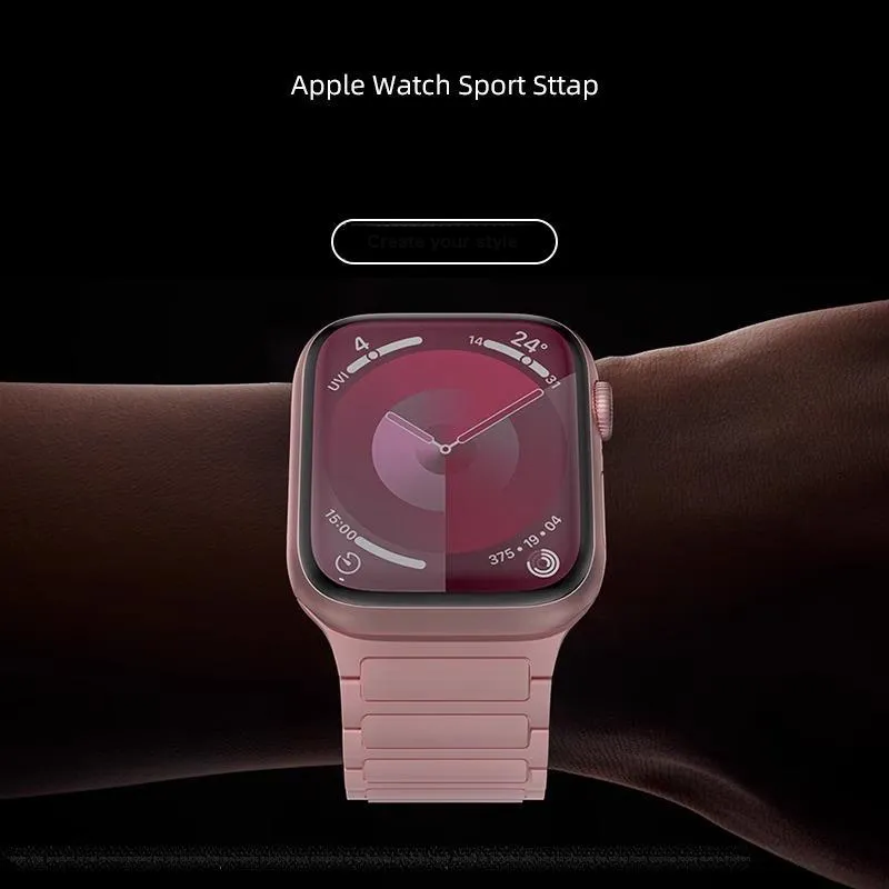 Mr. Strap Watch Band Apple Compatibility Silicone Material-11