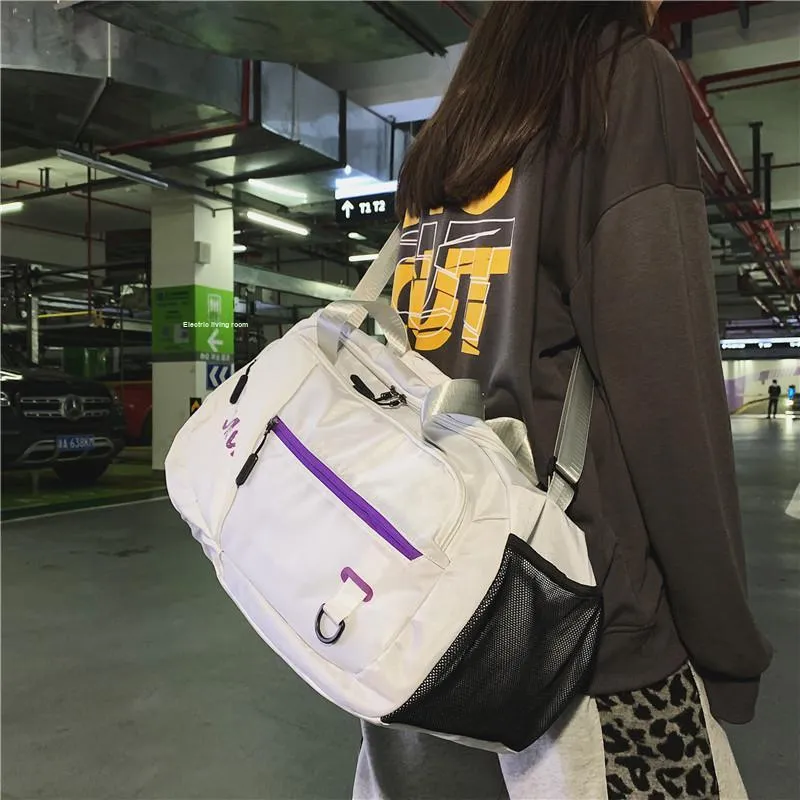 PULUWIRR Oxford Gym Bag Medium Size Unisex White, Black-37