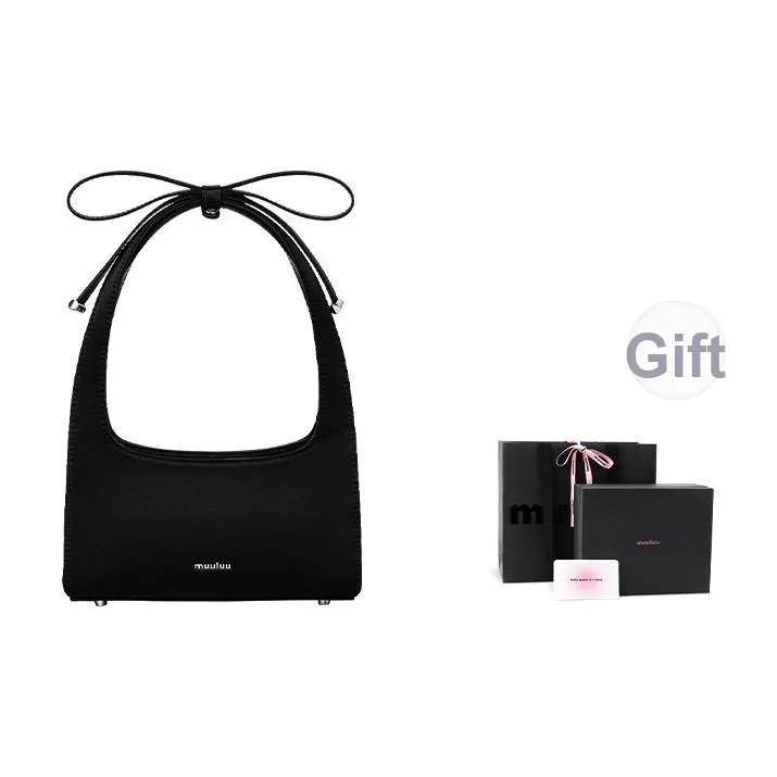 Muuluu Mercerized Satin Birthday Shoulder Bag, Handbag Small Size Women's Dragon Fruit/Black/Vintage Magenta