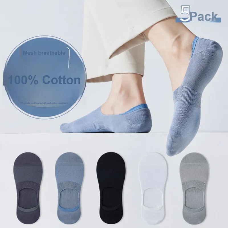 MIIOW No Show Socks Men's 5 Pack Mixed Color-1