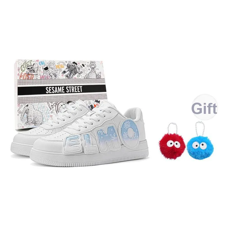 SESAME STREET Warm Cushioning Coverage Wear-Resistant Low-Top Skateboard Shoes Unisex Box-32