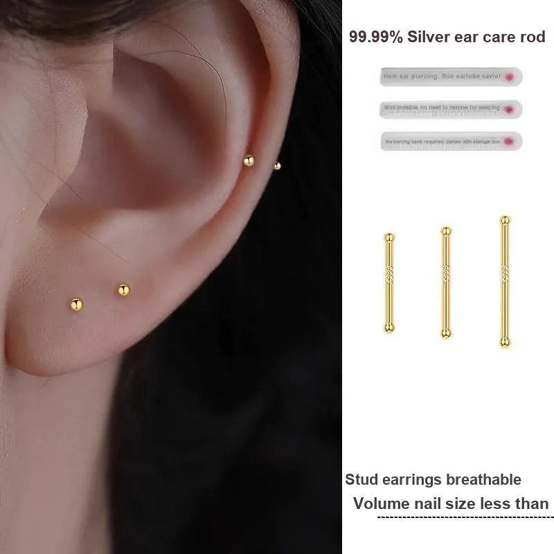 LNIEER 999 Fine Silver Stud Earrings Women's-45