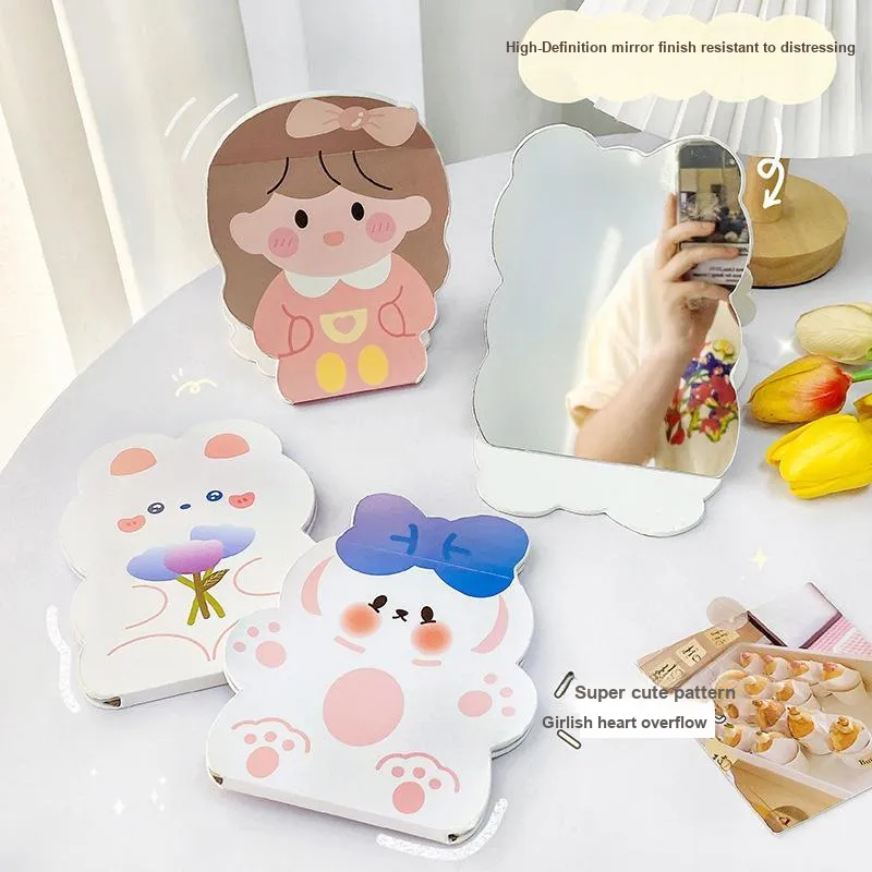 Jingda Cartoon Irregular Shape Foldable Full Display Portable Make Up Mirrors Grooming And Vanity-7