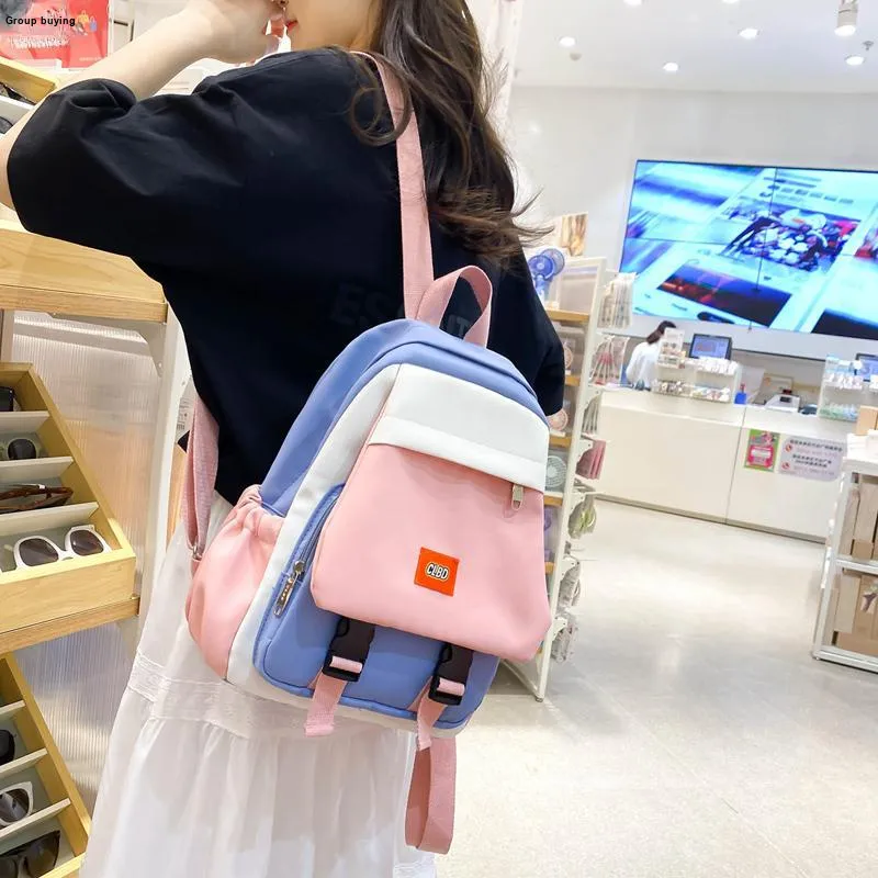 Wolfhorse Nylon Backpack Regular Unisex Pink With Blue/green With Orange/green With Black/black-4