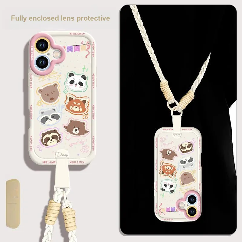 Sen Dog Silicone Material Cartoon With Lanyard Crossbody Phone Cases Compatible With Apple 16 Pro Max/Pro/Plus/15/14/13-29