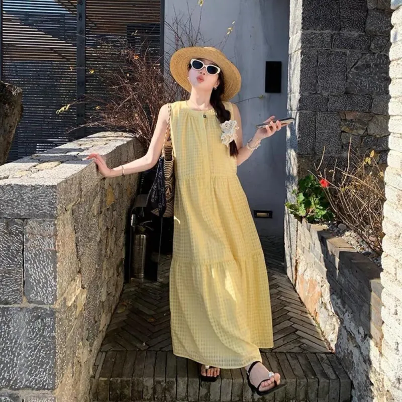 BEAUTIFUL CONFESSION Sleeveless Dress Women's Yellow-5