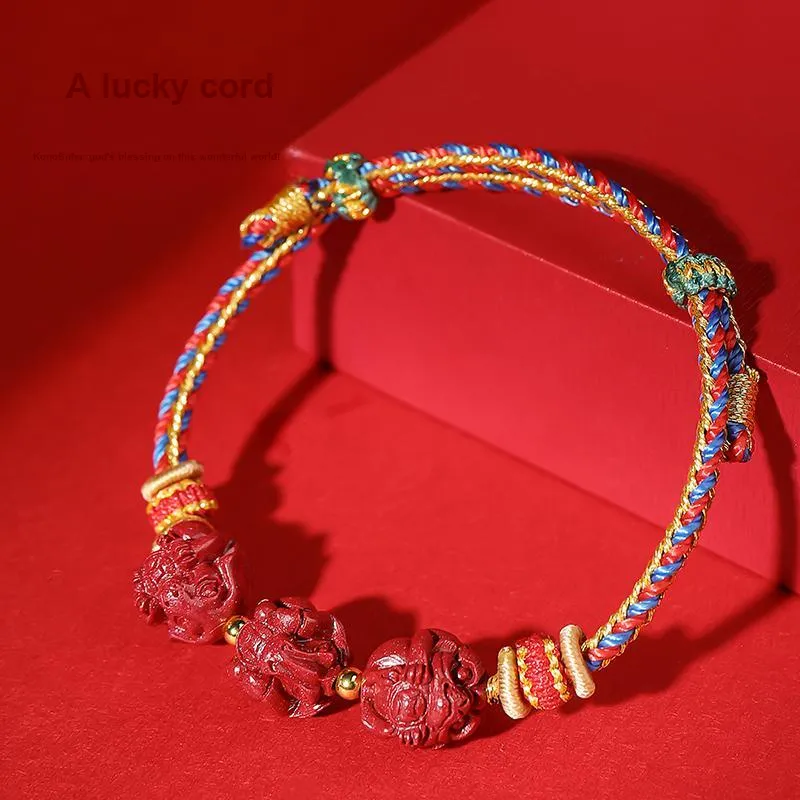 With The Heart Of The Jade Reconstructed Cinnabar Bracelets Unisex-17