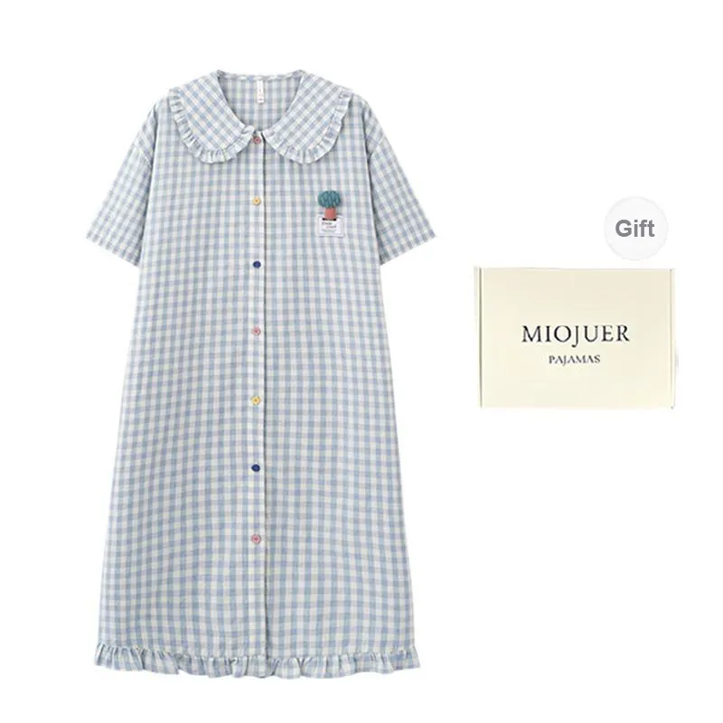 MIOJUER Nightgown Women's Gift Box Set Blue-0