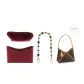Burgundy Plush Liner with Arc Design+Gold-Tone Chain