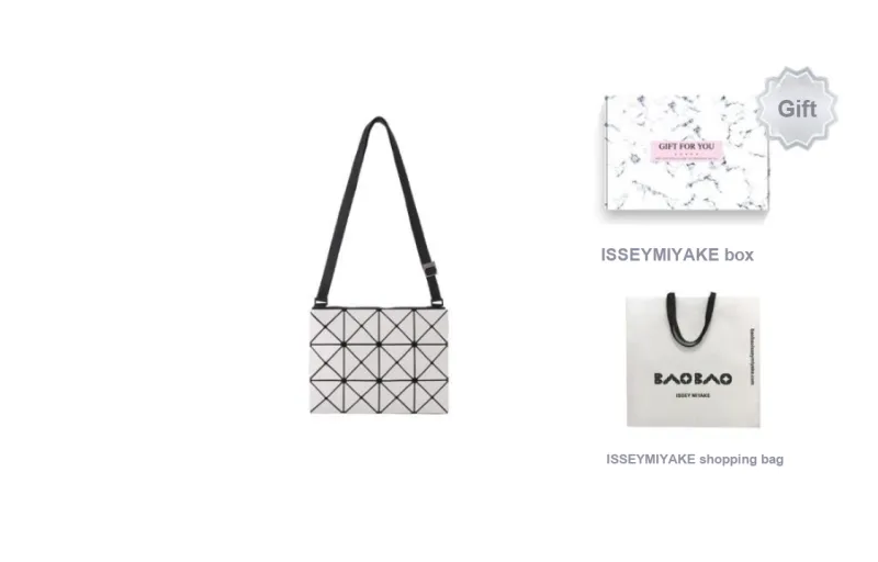 ISSEY MIYAKE Lucent Gloss Mi Polyvinyl Chloride Shoulder Bag, Crossbody Bag Regular Unisex Light Gray & Gray-6