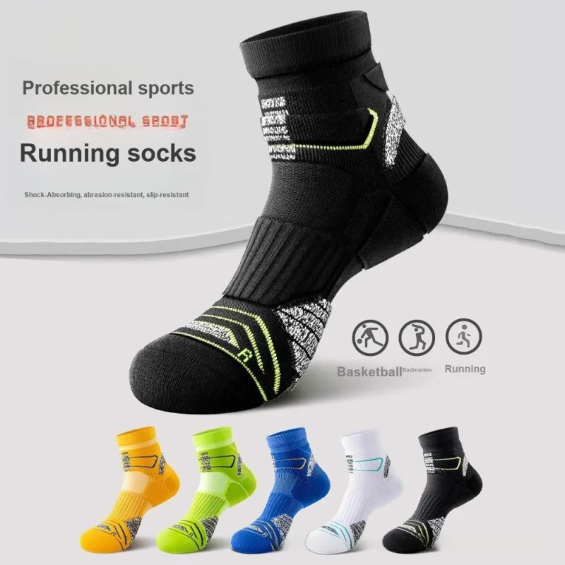 TLXT Basketball Socks Men's Slip Resistant Shock Absorbers, Comfortable And Breathable, Combo Set-1