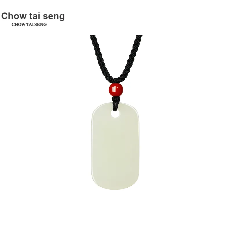 CHOW TAI SENG Hetian Jade Necklace Pendant White Jade/Pale Greenish White Jade Unisex-9