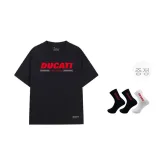 두카티 티셔츠와 무료 블랙 양말 2팩 + 화이트 양말 1쌍