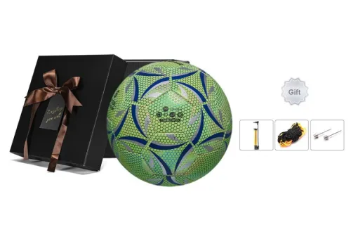 MILACHIC Size 5 Ball Soccer PU Machine Stitched Soccer Ball Unisex Neon Green