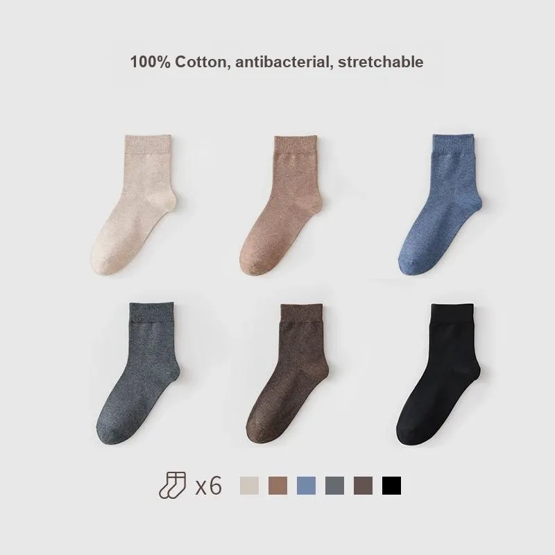 H YXIANG Mid Calf Socks Unisex 6 Pack-13