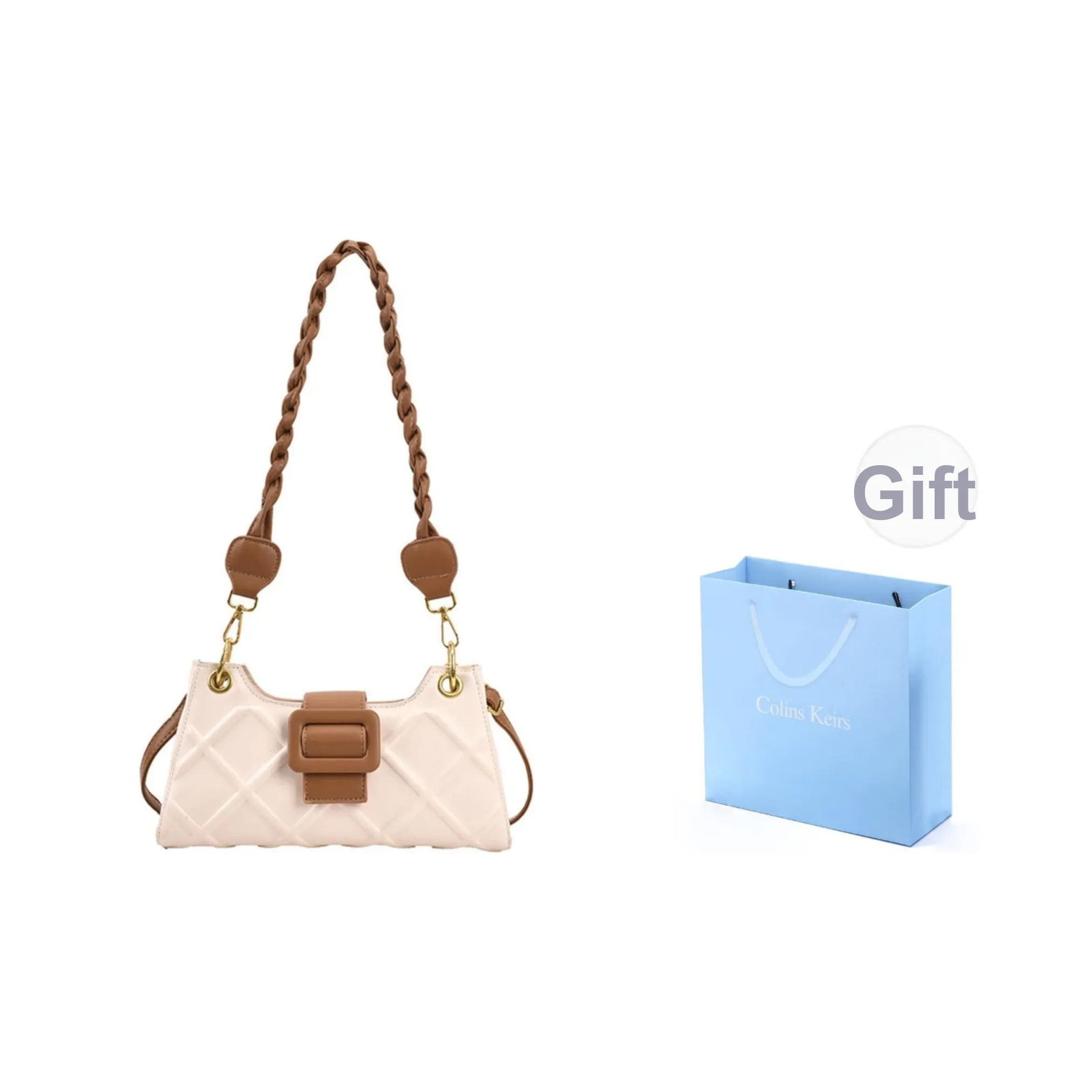 COLINS KEIRS ПУ (полиуретан) Минималистский стиль Универсальный Коммутирование Портативные Сумки через плечо Сумка на плечо Стандартная Женская Коричневая