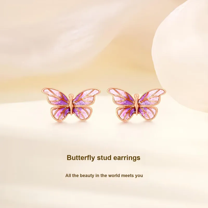 Lao Feng Xiang 18K Gold Stud Earrings Women's-1