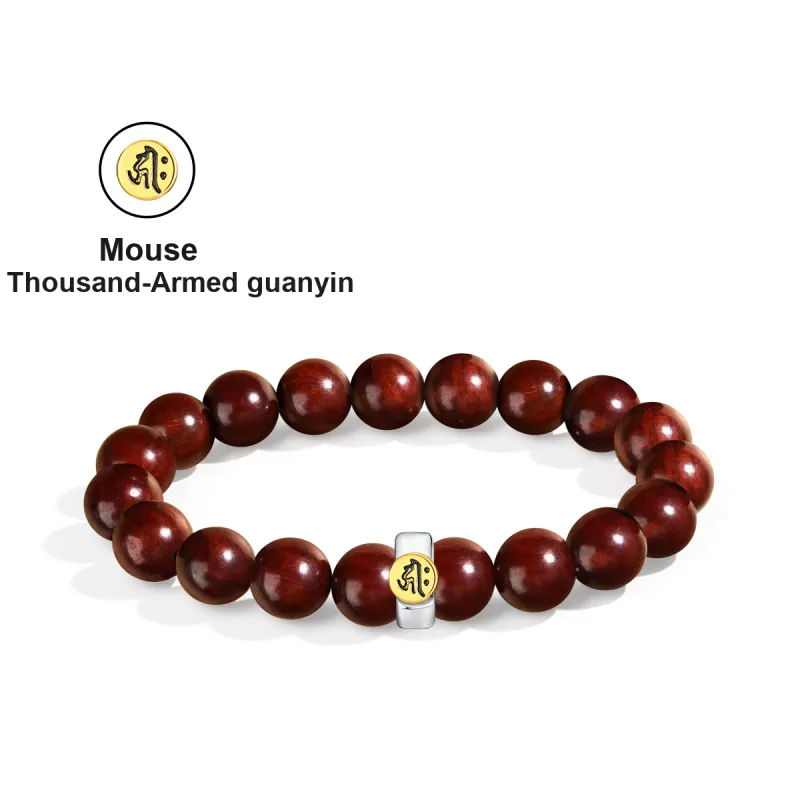 PUTUOSHANWENCHUANG Bloodwood Bracelets Unisex-4